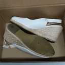 Lvemas Womens Espadrilles Wedge Sandals Closed Toe Slingback Wedges Pumps Platform Heeled Sandal, White, Size 9.5