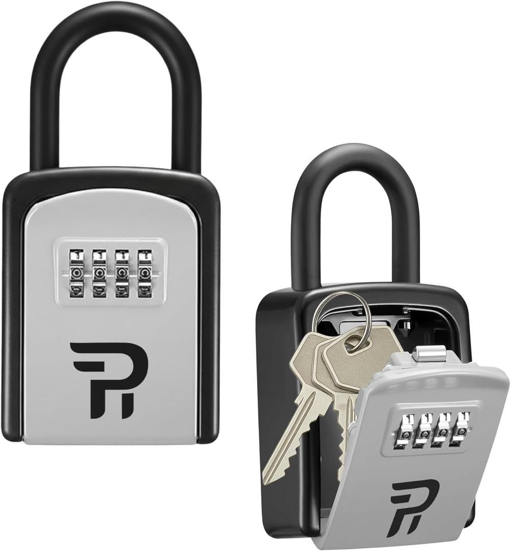 RUDY RUN Key Lock Box for Outside - Realtor Lockbox for House Keys Outdoor - Combination Key Hiders to Hide a Key Safe Storage