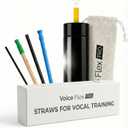 Straws for Voice Training - Multi-Size Vocal Trainer for Singing with Bubbling Water Cup - SOVT Breathing Exercise Tool to Expand Range & Reduce Strain - Professional Vocal Kit