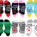 SATINIOR Funny Teacher Socks Gifts for Teacher If You Can Read This Teacher Is Off Duty Novelty Thanks Crew Socks, One Size 6 - 11 (Pack Of 4 Pairs)