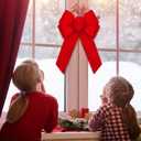 Geosar 4 Pcs Christmas Bows 12 x 18 Large Christmas Tree Topper Bow Satin Wreath Bows for Xmas Tree Crafts Front Door Fireplace Stairs Railing Home Indoor Outdoor Decoration(Red)