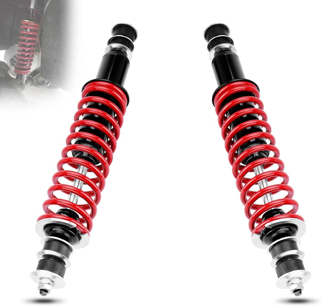 70928-G01 Front/Rear Shock Absorber Kit with Heavy Duty Coil Springs Compatible with 1994-up EZGO Medalist/TXT Gas & Electric Golf Carts Replaces# 76418-G01,70324-G01,76419-G01RED