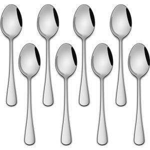Small Teaspoon,5.5 Inches Stainless Steel Tea Spoons Set Of 8,Espresso Spoon,Durable Dishwasher Safe Small Coffee Spoons,Mini Demitasse Spoon For Dessert (Silver)