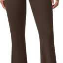 Flare Leggings for Women Fold Over Yoga Pants Stretch Bell Bottom Y2K Lounge Casual Sweatpants (Medium, Brown)