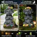 Meditating Dog Garden Statue with Solar LED Lights - Zen Yoga Puppy Figurine with Succulents, Waterproof Resin Decor, 8.7" Outdoor Sculpture, Heartwarming Dog Lover Gifts for Women, Mom, Yard Art