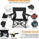 Joyfair Beach Camping Chair with Umbrellas, 2 Pack Outdoor Folding Low Camp Chairs for Adults, Heavy Duty Portable Chair with Umbrella for Outside Fishing, Lawn, Sport, Cup Holder & Carry Bag (Black)