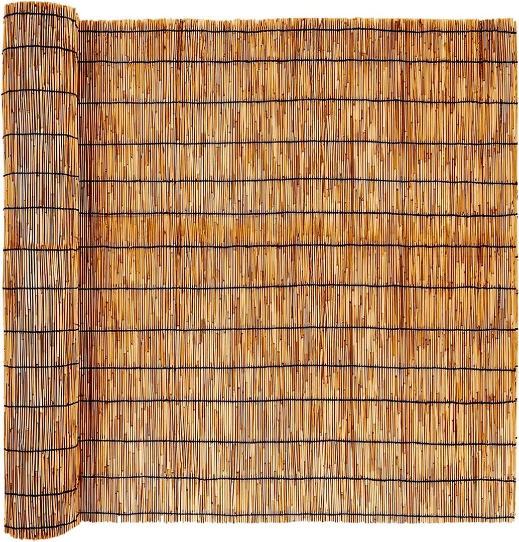 Natural Reed Fencing,Privacy Fence Bamboo-Like Reed Screen Curtain Natural Fencing for Garden,Balcony,Outdoor,Backyard Patio Decors Fence Rolls-Brown,4FT X 16.4FT