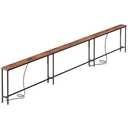 SUPERJARE 133.8 Inch Sofa Table with 2 Power Outlets and USB-C Ports, 5.9 Inch Narrow Console Table with Storage, Extra-Long, for Entryway Hallway Couch Behind Sofa, Small Spaces, Rustic Brown
