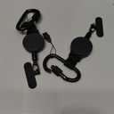 2Pack Anti theft Phone Tether, Retractable Phone Lanyard with Steel Cable, Locking Carabiner & 360 Swivel, Universal Phone Tether Tab for Outdoor Skiing Hiking Climbing Fishing, Black