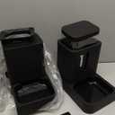 ZOMISIA Automatic Cat Feeder and Water Dispenser Set, 2 in 1 Gravity Cat Food Dispenser with 180 Degree Rotatable, Pet Self Feeding Large Capacity for Small Dogs Puppy Kitten, Black, 0.8 Gallon x 2