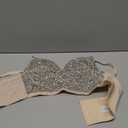 Women's Bustier Crop Top Mesh Corset Top Push up Rhinestone Diamond Bra Club Party Vest (Medium, #2 Silver & Beige)