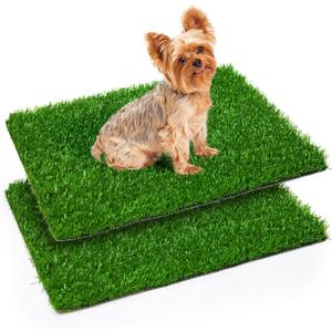 Artificial Pee Grass Pad for Dogs, Fake Grass Replacement Pads for Dog Potty Tray Training Pet Turf, Indoor and Outdoor Mat- 2 Packs (14" x 18")