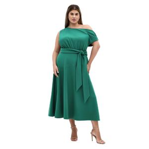 City Chic Women's Plus Size Dress - Kate Off Shoulder Midi, 14 Jade