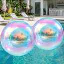 Shappy 2 Pcs Giant Iridescent Balloons Large 4d Round Ball Balloons 60 Inch Giant Huge Aluminum Shiny Foil Balloon for Wedding Birthday Bachelorette Graduation Baby Shower Party Decoration