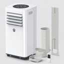 Portable Air Conditioners, 10000 BTU Air Conditioner Portable for Room up to 450 Sq. Ft., 3-in-1 Portable AC Unit with Digital Display, Remote Control, Window Installation Kit, 24H Timer, Sleep Mode, White