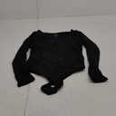 Sunzel Women's Long Sleeve Bodysuits Double Lined Thong Body Suit Shirt Scoop Neck Going Out Tops Casual Tight Leotards (Large, Black)