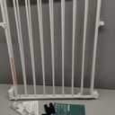 Babelio Baby Gate for Stairs, Kitchen & Doorways, 26-43" W 28" H No Bottom Bar| Easy Installation| One-Handed Operation| Auto-Close| Hardware Mount (Drill Needed) Safety Dog/Pet Gate Indoor (White)