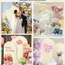 Hemmotop Beige Arch Backdrop Cover 7.2 ft, 6ft, Wedding Arch Covers Stretchy Backdrop 2 Set, Spandex 2 Sided Arched Background for Birthday, Party, Baby Shower, Decorations