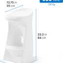 Step2 in Pool Stool, 33-inches Tall, Waterproof Patio Furniture, Bar Stool, Weighted, White, 1 Pack