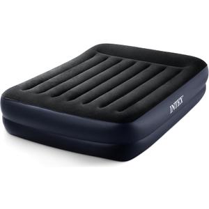 Intex 64123ED Dura-Beam Plus Pillow Rest Fiber-Tech  Queen Size  Built-in Electric Pump  16.5in Bed Height  600lb Weight Capacity