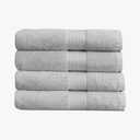 1888 Mills 4 Pack Premium Bath Towel Set, True Classics Premium Cotton Blend, Super Soft and Highly Absorbent Bath Towels for Bathroom, Hotels, Spa and Gym, Grey
