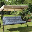 Outdoor High Back Patio Chair Cushions, Tufted Rocking Chair Cushions, Adirondack Cushions for Garden Porch Home Office Chairs Use, 44” x 22” x 4”, 2 Pack,Medallion Blue