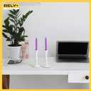 Rely+ White Metal Taper Candle Holders Set of 2 5.75" Decorative Candlestick Holders for Table Centerpiece, Home Dcor, Dining Table, Wedding & Party Decorations