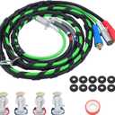 WFLNHB 15 Ft 3 in 1 Air Line Hose Kit Heavy Duty Wrap 7 Way ABS Power Cord Airlines Assembly with Teflon Tape for Semi Trucks Tractor Trailer