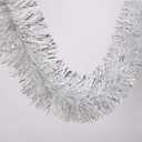 25 ft Long Roll Silver & White Tinsel Twist Garland, Shiny Metallic Foil Decorations for Halloween, Parade Floats, Christmas Eve, New Year Parties (4" x 25' Roll, Silver & White)