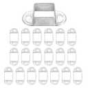 uxcell 20 Pack Square Post Flange Base, Fits 1.6x1.6 Square Tube Galvanized Steel Wall Mount Rail End Bracket Square Base Connector for Deck Fence Railing Handrail Mounting