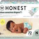 The Honest Company Clean Conscious Diapers for Sensitive Skin | Hypoallergenic, Fragrance Free | Gender Neutral Prints | Club Box, Size Newborn, 72 Count (Above It All + Pandas)