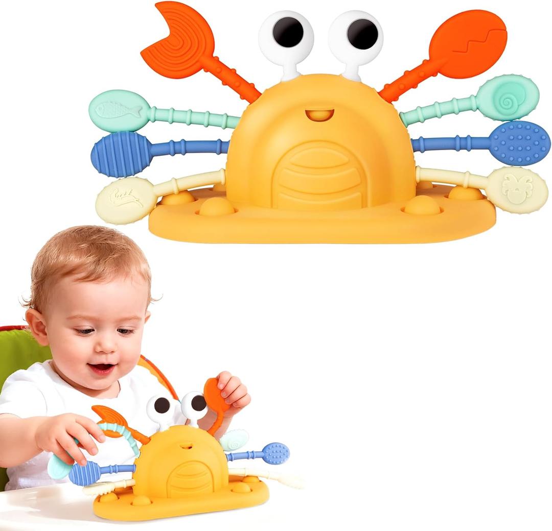 VoMii Baby Toys Silicone with Suction Cup for High Chair Toddler Sensory Toys for 12 Month, Montessori Sensory Activity Toys for 1-3 Year Infant Toddlers Gift