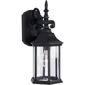 DESIGNERS FOUNTAIN Devonshire Outdoor Light Fixture, 14 Inch Exterior Wall Lantern Sconce for Front Door, Patio and Porch, Black, 2961-BK