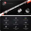 DAMIENSABER Upgrade RGB3.0 Smooth Swing Light Saber Double Blades,Motion Control Dueling Light Saber 16 Sound Fonts Light Sabers with Infinite Color and 16 Solid Color, Metal Hilt for Adult, Medium
