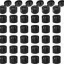 UXCELL 36pcs 24/410 Flips Top Caps for Squeeze & Refillable Bottles, Non-Spill Reusable Plastic Lids, Black