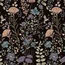 CiCiwind Black Floral Wallpaper Peel and Stick Dark Floral Wall Paper Vintage Removable Self Adhesive Contact Paper for Bedroom Bathroom Cabinets Decoration 78.7"×17.3" 2Pack