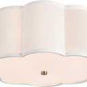 Bargeni Flush Mount Ceiling Light,13-inch Drum Ceiling Light Fixture,Light Fixtures Ceiling Mount with Cream White Fabric Shade, 3-Light Flush Mount Light Fixture for Nursery Kids Room,Bedroom,Hallway