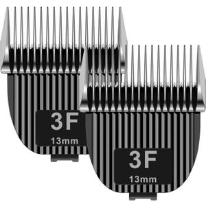 YAZIYIR 2 Pack Dog Grooming Replacement Blades Compatible with ONEISALL Dog Low Noise Dog Clipper & Dog Hair Vacuum Clipper,Made of Stainless Steel Pet Clipper Blade (Size 3F 1/2"(13mm))