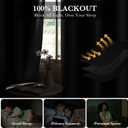RYB HOME 100% Blackout Curtain for Sliding Glass Doors, Extra Wide Thermal Insulated Privacy Linen Curtains for Bedroom/Patio Door/Living Room/Open Closet, Room Divider, Black, W100xL108, 1 Panel