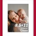 An&He 8.5x11 Picture Frame, Wooden Frame with Tempered Glass for Wall Mount or Desk Display, Home & Office Use Red