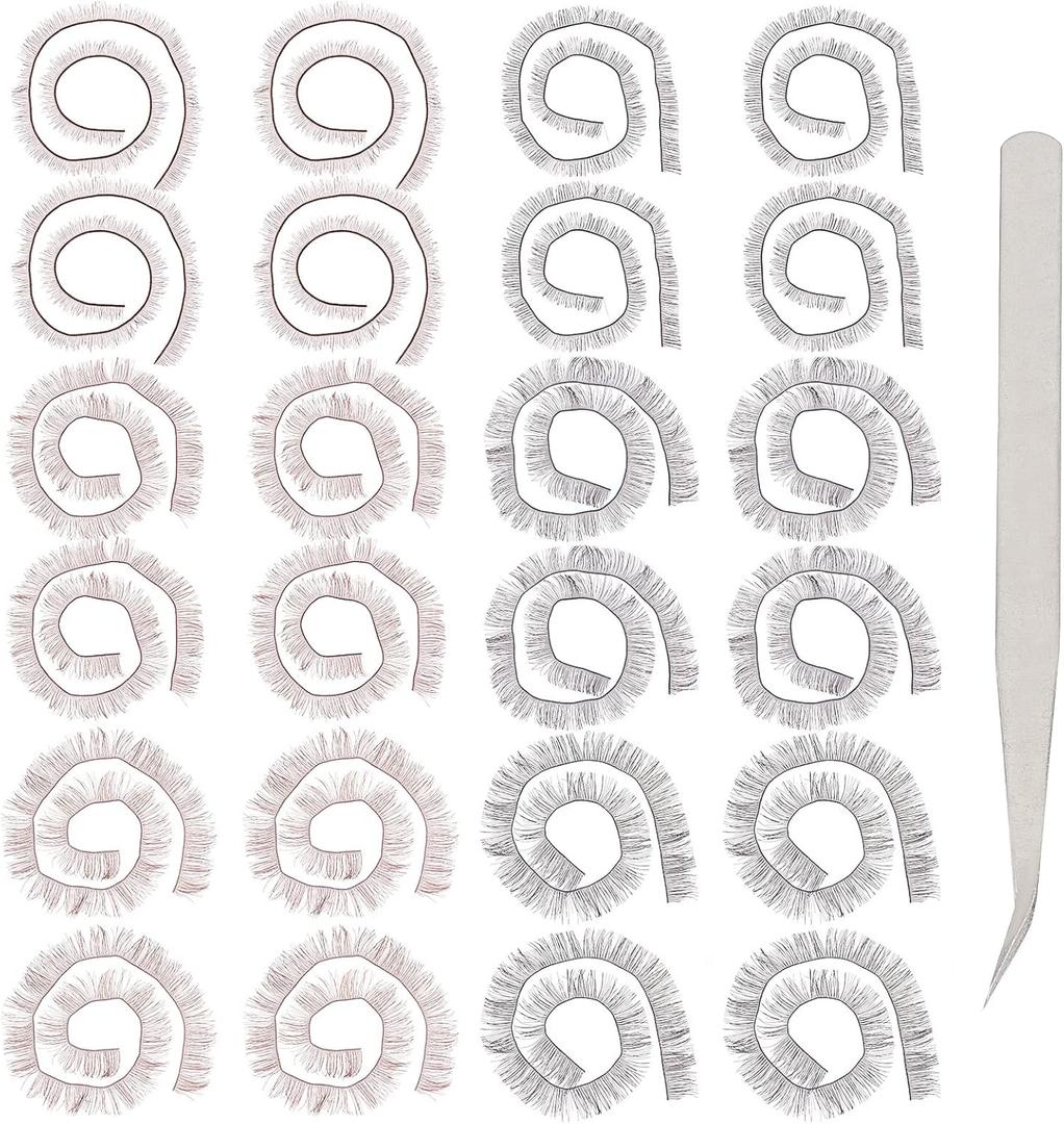 GORGECRAFT 24PCS Black Brown Eyelashes False Eyelashes 6/8/10mm Long Doll Eyelash Strip Eye Make Up Accessory Bear Decorative Eye for Bjd Doll Teddy Bear Doll DIY Craft Making Supplies