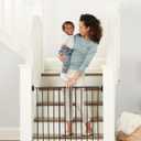 Regalo Safety 24"-40.5" Extra Wide Baby Gate for Stairs & Hallways, Hardware Mounted 2-in-1 Stair Gate for Babies, Toddlers, & Pets, Black