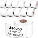 12-Roll White Shipping Labels 2-5/16" x 4" for Dymo LabelWriter 450 and 4XL | Replacement for Dymo 30256 Large White Shipping Labels 59mm x 102mm | Not for 550 5XL | 12-Rolls/3600 Thermal Labels by Fimax