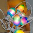 Enhon 1 Pack Easter Egg String Lights, 10.5FT Multi-Color Pastel LED Egg Lights, End-to-End Connectable String Light for Indoor & Outdoor Easter Party, Fireplace, Mantel, Entrance Decor
