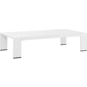 Modway Tahoe Aluminum Outdoor Patio Coffee Table in White 26.5 x 51 x 12 inches