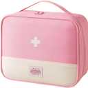 Red First Aid Bag Empty 1st Aid Bag Medical Travel Case First Responder Emergency Storage Compact Medicine Bags for Car Home Office Kitchen Sport Outdoors (Pink)