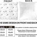 2 x Halloween Pillow Covers 18x18 inch Set of 2 White Cat Ghost Throw Pillow Cases Soft Plush Faux Fur Wool Couch Cushion Case for Home Decor Chair Sofa Bedroom Living Room (Cat Ghost)