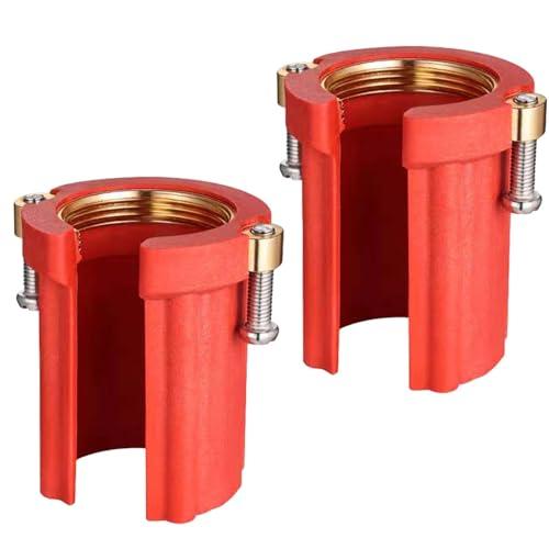 Faucet Fixing Nut ABS Plastic Hot and Cold Faucet Lock Nuts Anti-loosening Fixing Repair Tools for Kitchen and Bathroom (Red 2PCS)