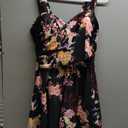 COCOPEAR Women's Elegant Crossover One Piece Swimdress Floral Skirted Swimsuit (X-Large)