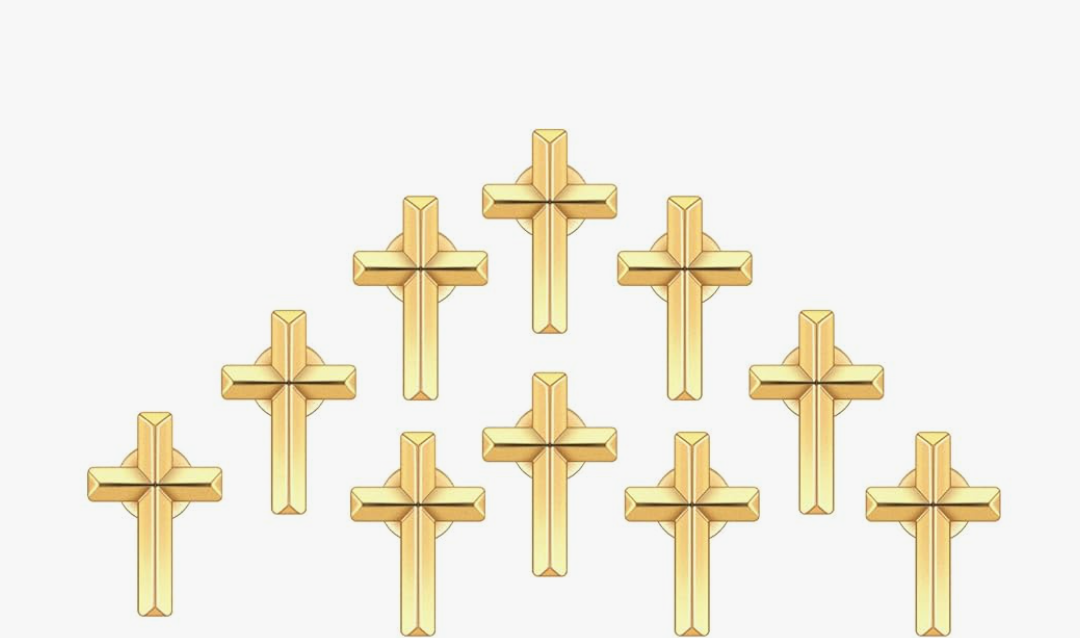 DICOSMETIC Cross Pins Bulk Alloy Cross brooch Metal Religious Lapel Pins Small Memorial Pins for Men Women Church Prayer Clothes Matching 9 Piece